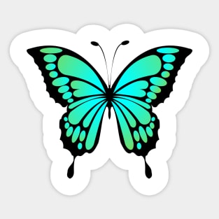 Ombré butterfly- green blue Sticker